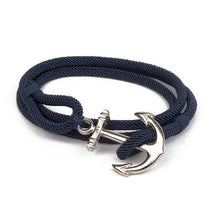 Load image into Gallery viewer, navy blue anchor bracelet