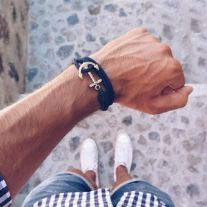 navy blue anchor bracelet